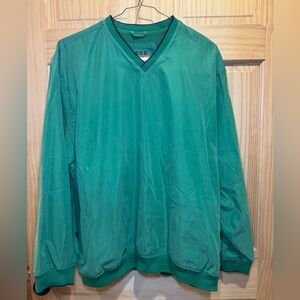 Vintage Izod Green Pullover Windbreaker X-treme Function Golfwear Mens Large